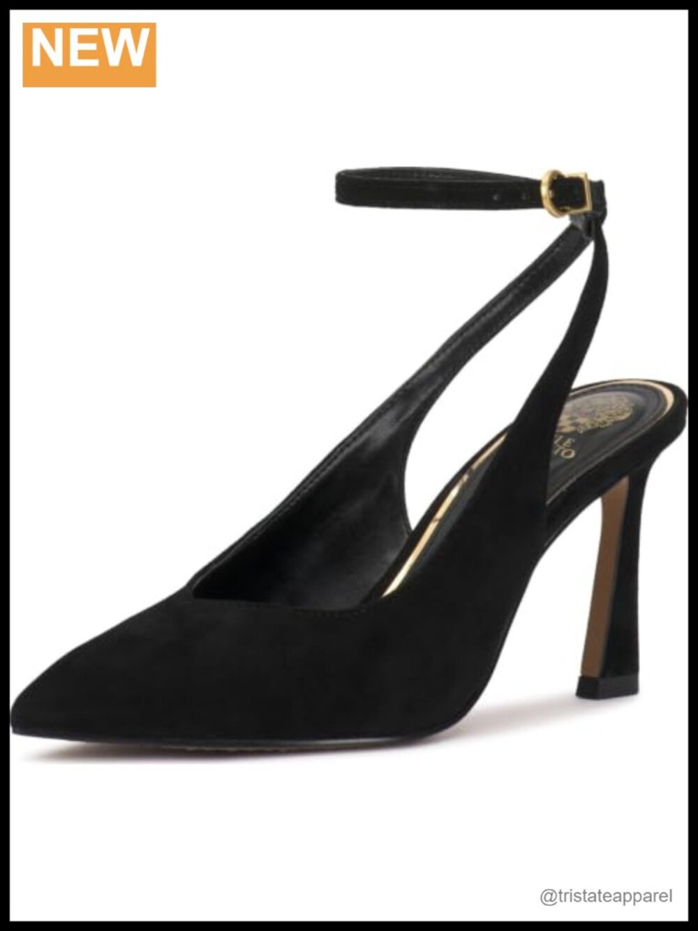 Ankle Strap Block Heel Pump Pointed Toe Suede Formal Evening Shoe